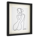 Les Tr&eacute;sors De Lily [A3702] - Cadre d&eacute;co bois 'Arty' noir blanc - 25x20 cm (silhouette femme) juoda