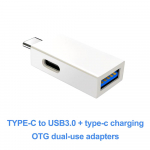 Fonken 2 viename daugiafunkcis OTG adapteris USB-C į USB3.0/USB2.0 Type-C įkrovimo keitiklis, skirtas Huawei Samsung Type-C To USB3.0+Type C balta