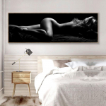 Nuogo portreto meno plakato spausdinimas ant drobės, seksualus miegančių juodai baltų moterų paveikslas, skirtas svetainės dekoravimui 20*40cm