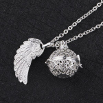 Bola de grossesse double pendentif cage fleur et aile d'ange