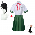 Anime Suzume No Tojimari Iwado Suzume Cosplay Kostiumas Žalias Sijonas Mar&scaron;kiniai Uniforma Suknelė Kostiumas Helovino Karnavalo Vakarėlio drabužiai L-(Suit+Wig)