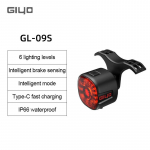 GIYO Naktinis dviračių saugos dviračio galinis žibintas dviračio USB įkrovimo galinis žibintas MTB vandeniui atsparus LED i&scaron;manusis stabdžių jutiklis dviračio blykstės lemputė GL09S