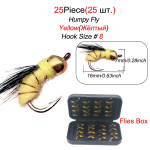 25 vnt./dėžutė Musele žvejybos masalas Upėtakis Nymph Sausas/&scaron;lapias muses Nimphs Dirbtinis masalas 25Pcs(With Flies Box)