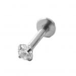 1vnt Unisex Cubic Zirconia Labret lūpų žiedas Ear Stud Piercing Tragus 2mm sidabras