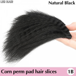 LISI HAIR sintetiniai kukurūzų ūsų tekstūros peruko segtukas kaukolės vir&scaron;uje, skirtas moterims vakarėliams 20cm