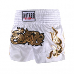 Muay Thai bokso &scaron;ortai Moterys Vyrai Treniruojasi Koviniai Kikbokso lagaminai Platus elastingas juosmens siuvinėjimo ra&scaron;tas Bokso &scaron;ortai M balta
