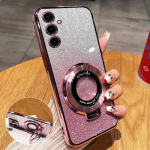 Prabangus blizgus padengtas magnetinis laikiklis telefono dėklas, skirtas Xiaomi Redmi Note 13 12 Pro Plus 13C 13R 12C 12S Turbo 3 A3 laikiklio dangtelis Redmi A3 4G rožinė