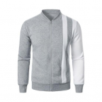 Rudens Pavasario Vyri&scaron;ka Striukė Stovu Apykakle Užtrauktuku Ilgomis Rankovėmis Spalvų Derinimas Elastiniai Rankogaliai Apačia Kardiganas Slim Fit Sportinis &Scaron;varkas XXL chaki