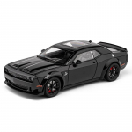 1/24 &bdquo;Dodge Challenger Hellcat&ldquo; žaislinis automobilis, liejamas metalinis automobilis, žaislas, patraukiamas atgal &bdquo;Hellcat&ldquo; modelių automobiliai su garsu ir &scaron;viesa &bdquo;Hellc&ldquo; vaikams juoda