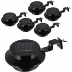 Latakų ap&scaron;vietimas - 6 saulės lempų rinkinys - Plastikas - 12x6x12 cm - Saulės energija - Juoda