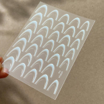 Gradiento prancūzi&scaron;kos linijos nagų lipdukai, lipdukai, 3D prancūzi&scaron;ki galiukai, manikiūras, nagų dailė, gelio slankikliai, dekoracijos, aksesuarai balta