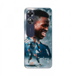 Coque Oppo A17 Vinicius JR Real Madrid Bleu Wallpaper Maniacase juoda