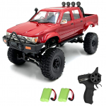 1:16 skalės nuotolinio valdymo automobilis, 2,4 GHz 4WD visureigė elektrinė visureigė su priekiniais žibintais, 3 2 battery raudona