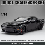 1:24 Dodge Challenger SRT Hellcat lydinio raumeninio automobilio modelis Lietaus metalo sportinio automobilio papuo&scaron;alai Transporto priemonės modelio garsas ir lengvas vaiki&scaron;kas žaislas berniukui, dovana juoda