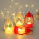 Retro Kalėdinis Aliejinis Žibintas - Santa & Sniego Senio Dizainas
