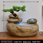 Stalinis alpinariumo vandens fontano ornamentas - Feng Shui ratas, cirkuliuojančio vandens dekoracija biurui ar namams.