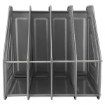 Modernus biuro 4 skyrių stalo stendas žurnalams, byloms, dokumentams, metalinis organizatorius(sidabras) sidabras