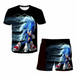 2025 MINISO Nauji japoni&scaron;ki animacinio filmo &bdquo;Sonic 2&ldquo; vaiki&scaron;ki mar&scaron;kinėliai, dviejų dalių vir&scaron;utinių &scaron;ortų komplektas, vasarinis berniuki&scaron;kas animacinio filmo &bdquo;SONIC&ldquo; mar&scaron;kinėliai + paplūdimio kelnės 140