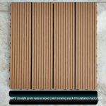 Lauko Vandeniui Atspari Antikorozinė Terasa: Storos, patvarios sodo ir balkono kompozicinės grindys. Straight Grain Wood 30*30*2.1cm