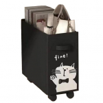 Laikymo krep&scaron;ys skalbinių dėžė su ratukais rankenos dizainas didelės talpos vandeniui atsparus sulankstomas drabužių žaislų organizatorius krep&scaron;ys Cat juoda