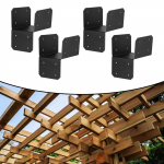 4 Pack Beam Connector to Roof, Mending Plate, Base Bracket for Wooden Structures 3.8cm