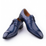 Madingi prabangūs kasdieniai vyri&scaron;ki natūralios odos batai Patogūs Derby verslo formalūs batai Vyrams Zapatillas Hombre Rankų darbo vyri&scaron;ki oficialūs batai 45 mėlyna