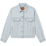 Levis Laisva Mink&scaron;ta Patogi Kasdienė Džinsinė Striukė Su Apykakle Ilgomis Rankovėmis Moteri&scaron;kos Striukės &Scaron;viesiai Mėlyna A1743-0146 M