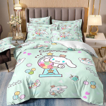 Mielos Cinnamoroll patalynės komplektai Antklodė Patalynės užvalkalas Antklodės užvalkalas Pagalvės užvalkalas 2-3 dalių komplektai Paaugliams Vaikų dovanos EU Single 135x200cm