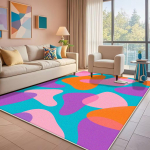 Abstraktus spalvotas svetainės kilimas Modernus prabangus namų miegamojo naktinio staliuko kilimėlis Lengvai prižiūrimas Prie&scaron;kambario kavos staliuko kilimas Tapis 80*160cm