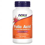 NOW Foods, Folio rūg&scaron;tis, 800 mcg, 250 tablečių