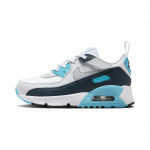 Nike Air Max 90 Atsparūs trinčiai Lengvi amortizuojantys Žemi Vaikų Bėgimo Bateliai Balti Mėlyni Pilki HF6357-100 26
