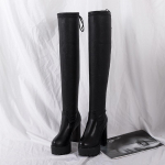 Seksualūs kelių batai Tight Stovepipe Knight Boots Zom&scaron;iniai apvalūs batai moterims Trend Velvet &Scaron;ilti moteri&scaron;ki batai 38 gray