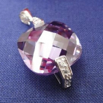 Les Tr&eacute;sors De Lily [B9589] - Pendentif Argent 'Sissi' Lavande Blanc (rhodi&eacute;) - 15x20 mm