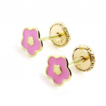 Les Tr&eacute;sors De Lily [I9995] - Boucles d'Oreilles 'Flora' rose (Or - 9 carats) ry&scaron;kiai rožinė