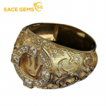 SACE GEMS Prabangus vario lydinio cirkonis Vestuvių sužadėtuvės Vyro žiedas Papuo&scaron;alai Dovana 6 auksas