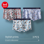 MiiOW 3vnt Jaunimo spausdinti apatiniai Boxer Vyri&scaron;ki Patogūs Kvėpuojantys Vidiniai Drabužiai Seksualios kelnaitės Bokseriai &Scaron;ortai Vyri&scaron;ki apatinės kelnės Vyri&scaron;ki L