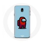 Coque pour Samsung Galaxy S5 Among Us jeu vid&eacute;o Fond bleu