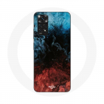Coque pour Xiaomi Redmi Note 11S fond de texture abstraite rouge noir bleu