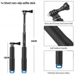 Skirta &bdquo;GoPro 12 Selfie Stick&ldquo; aliuminio lydinio ilgo strypo ilgis iki 93 cm &bdquo;GoPro Hero 12 11 10 9 Insta360 ONE X3 DJI OSMO Action 3&ldquo;