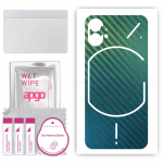 apgo Protective Skin Sticker for the back compatible with Nothing Phone 1, Wrap Film, Foil, Vinyl - Pattern Carbon Chameleon CAKA1