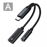 C tipo USB C prie AUX laido adapteris 3,5 mm Aux ausinių keitiklis DAC lustas PD įkrovimo garso laidas, skirtas iPhone Xiaomi Samsung Huawei About 12cm