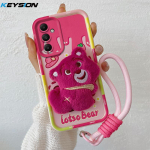 KEYSION Mielas 3D animacinių filmų pliu&scaron;inis dėklas, skirtas Samsung A16 4G 5G su dirželiu mink&scaron;tu silikoniniu smūgiams atspariu telefono dangteliu, skirtas Galaxy S23 FE 5G for Samsung A16