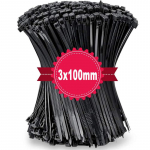 1000/100 vnt. plastikiniai nailoniniai kabelių rai&scaron;čiai Savaime užsifiksuojantys laido rai&scaron;čiai dirželiai Reguliuojami kabeliai Tvirtinimo kilpa Namų biuro vielos užtrauktukai 100pcs