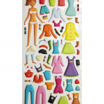 Autocollants r&eacute;utilisables - Relief 3D - V&ecirc;tements Fille