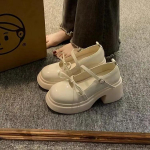 Apvalianosės batai moterims Kawaii Lolita auk&scaron;takulniai Eleganti&scaron;ki platforminiai moteri&scaron;ki batai Kasdieniai vientisos spalvos neslystantys moteri&scaron;ki batai Sapatos Feminino 35