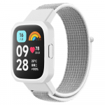Nailono kilpa apyrankė + dėklas, skirtas Redmi Watch 3/2/1 Lite Smart Watch apyrankės pakaitinis dirželis, skirtas Redmi Watch 1/2/Lite Watch Lite apyrankės dangtelis Redmi watch 3 balta