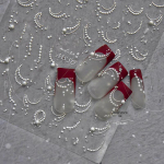 Japanese Style 3D Crystal Pearl Nail Stickers: Retro Diamond Embossed Line Decorations