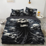 &bdquo;Rose Skull Anime&ldquo; antklodžių užvalkalų komplektai, patalynės komplektas, garsus antklodės užvalkalas, viengulė lova, karalienės dydžio, viengulė lova, tiesioginio pristatymo dovana EU single(135x200cm)