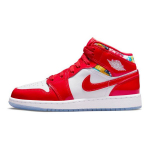 Air Jordan 1 Mid SE GS Barcelona Megztukas Vaikams Sportbačiai Raudoni Chile-Red Balti DC7248-600 35.5