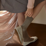 SOCKS APPEAL žvaigždutės akmenukas nailonas smėlio spalvos M